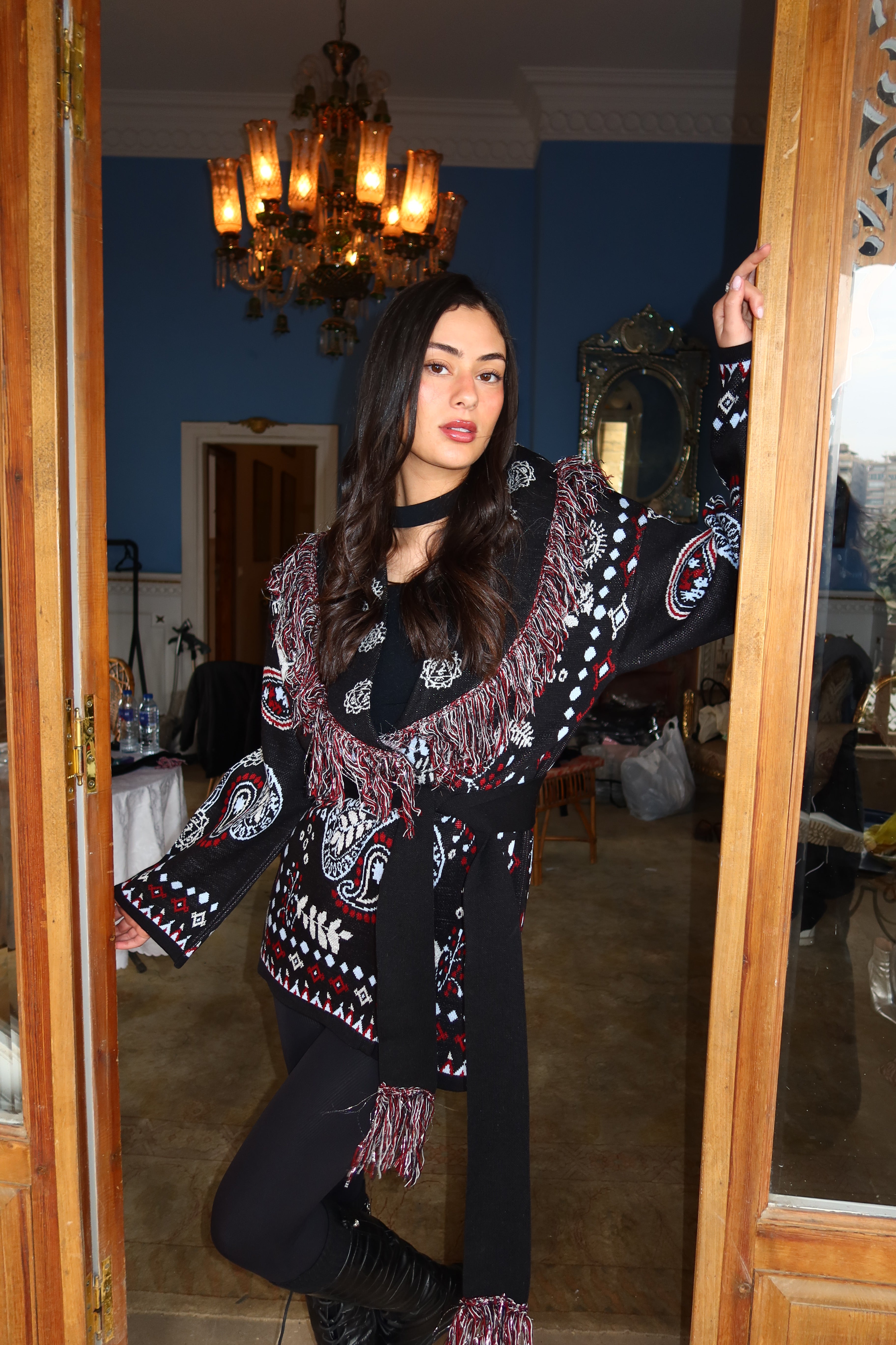 Black Aurora Knit Cardigan