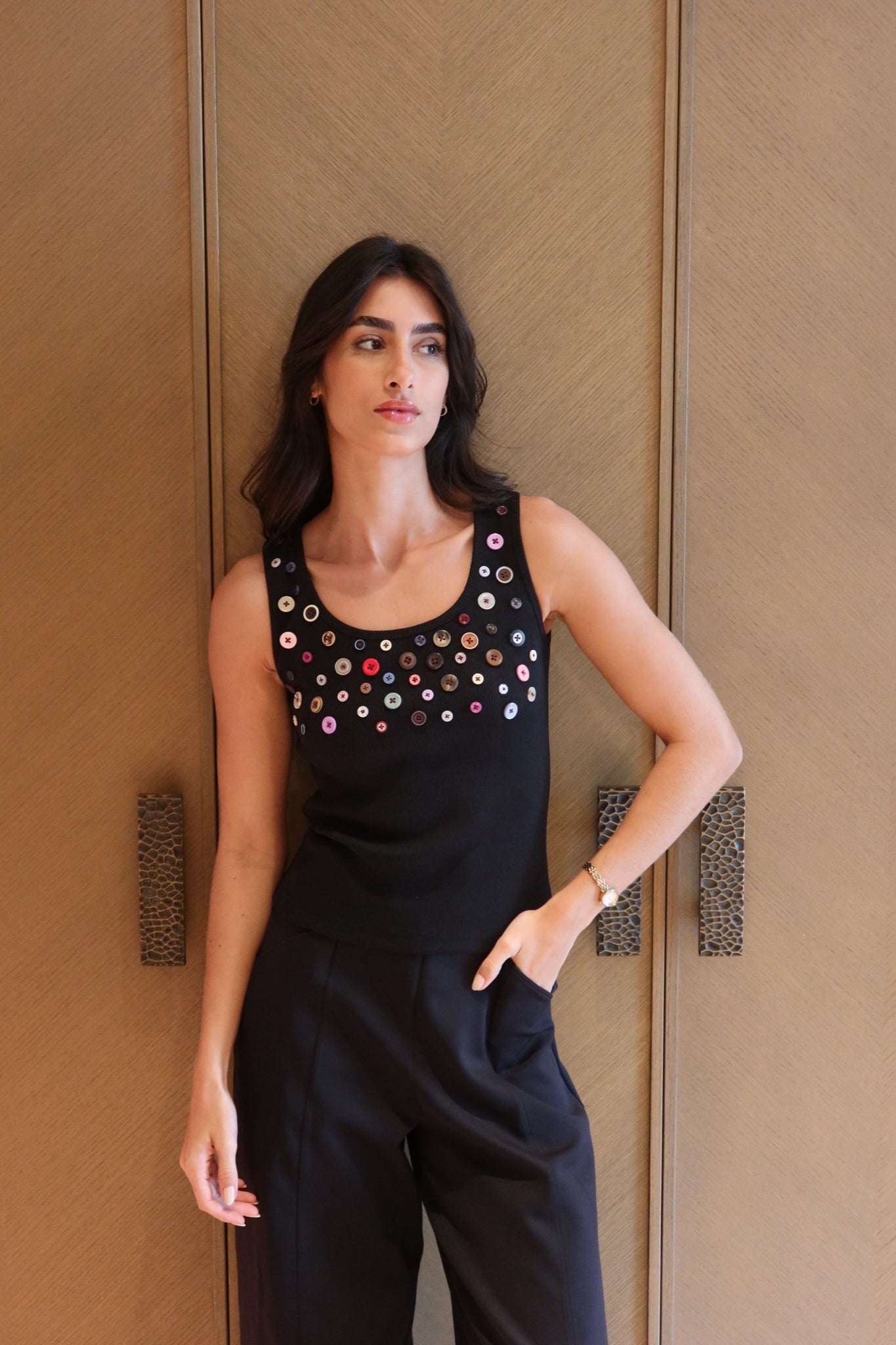 Button Embellished Top
