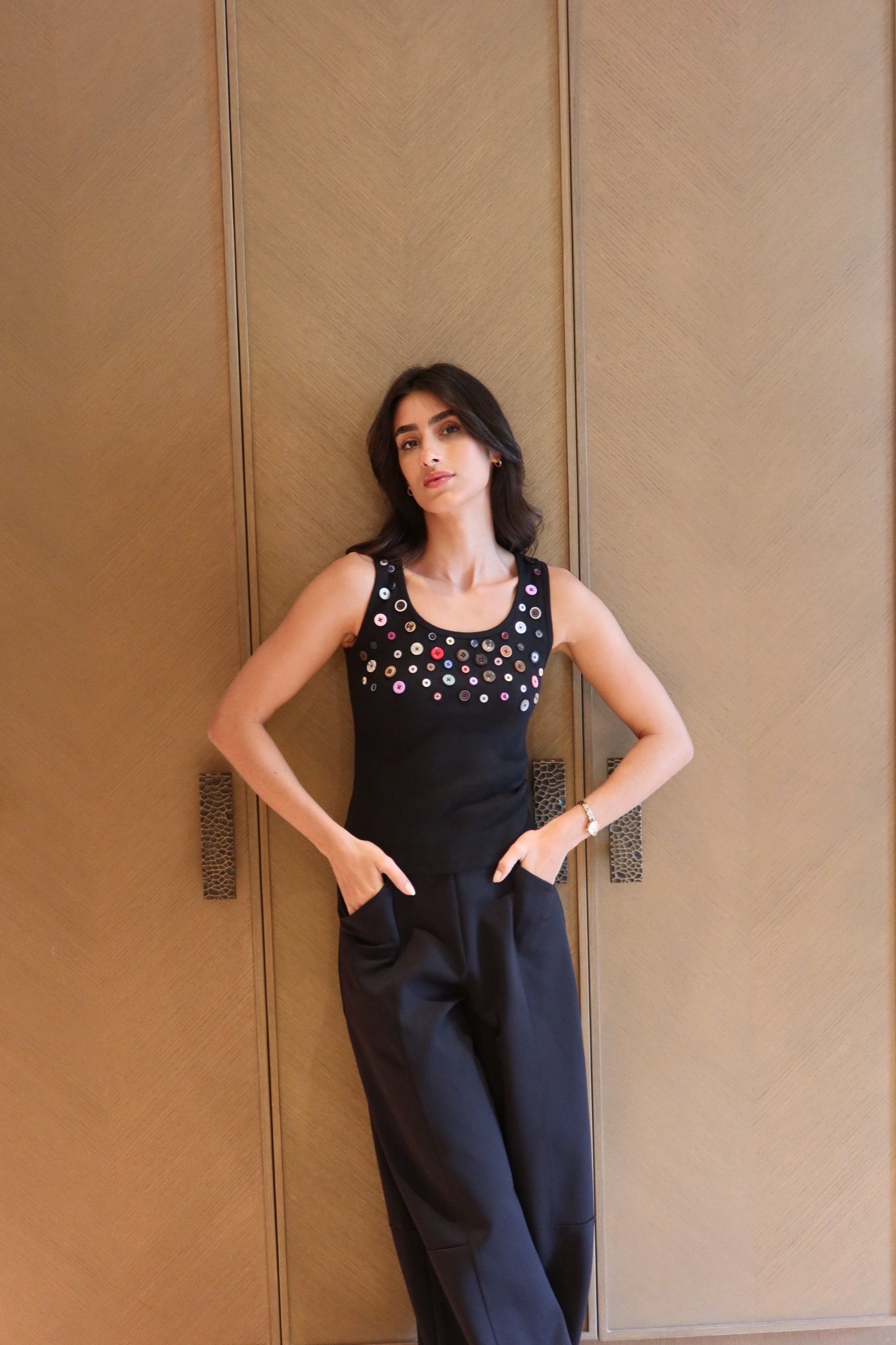 Button Embellished Top