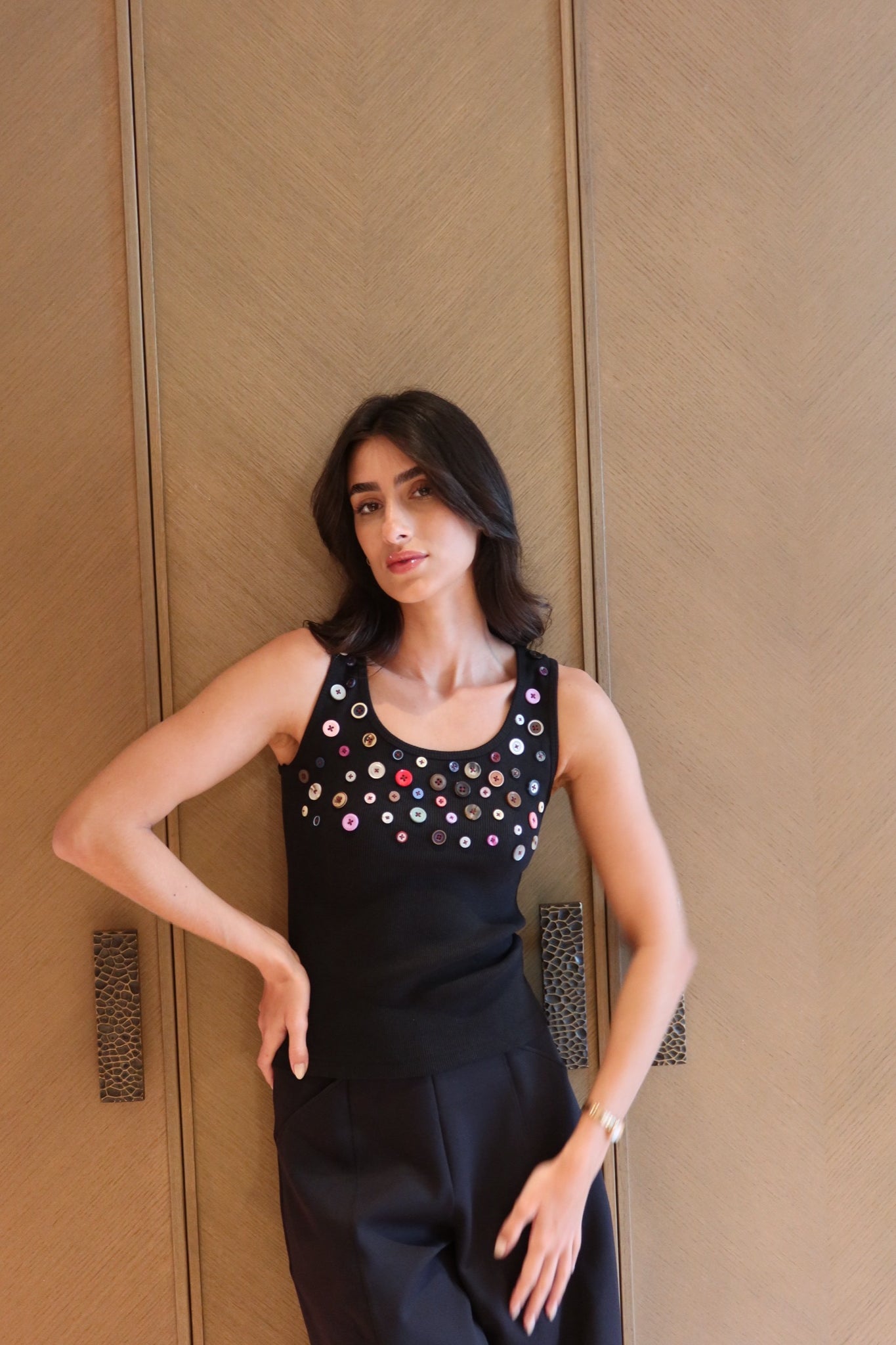Button Embellished Top