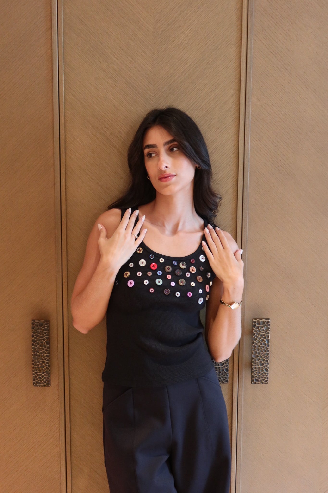 Button Embellished Top