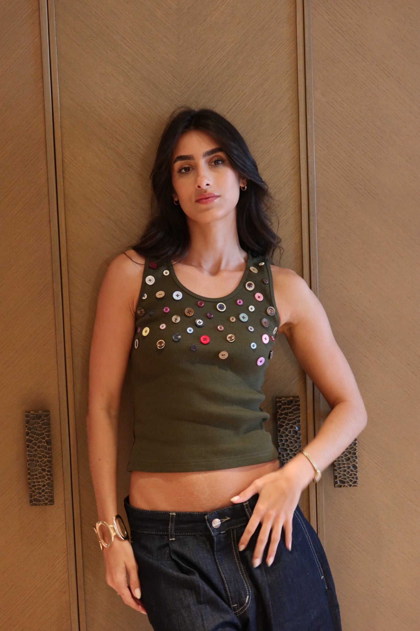 Button Embellished Top