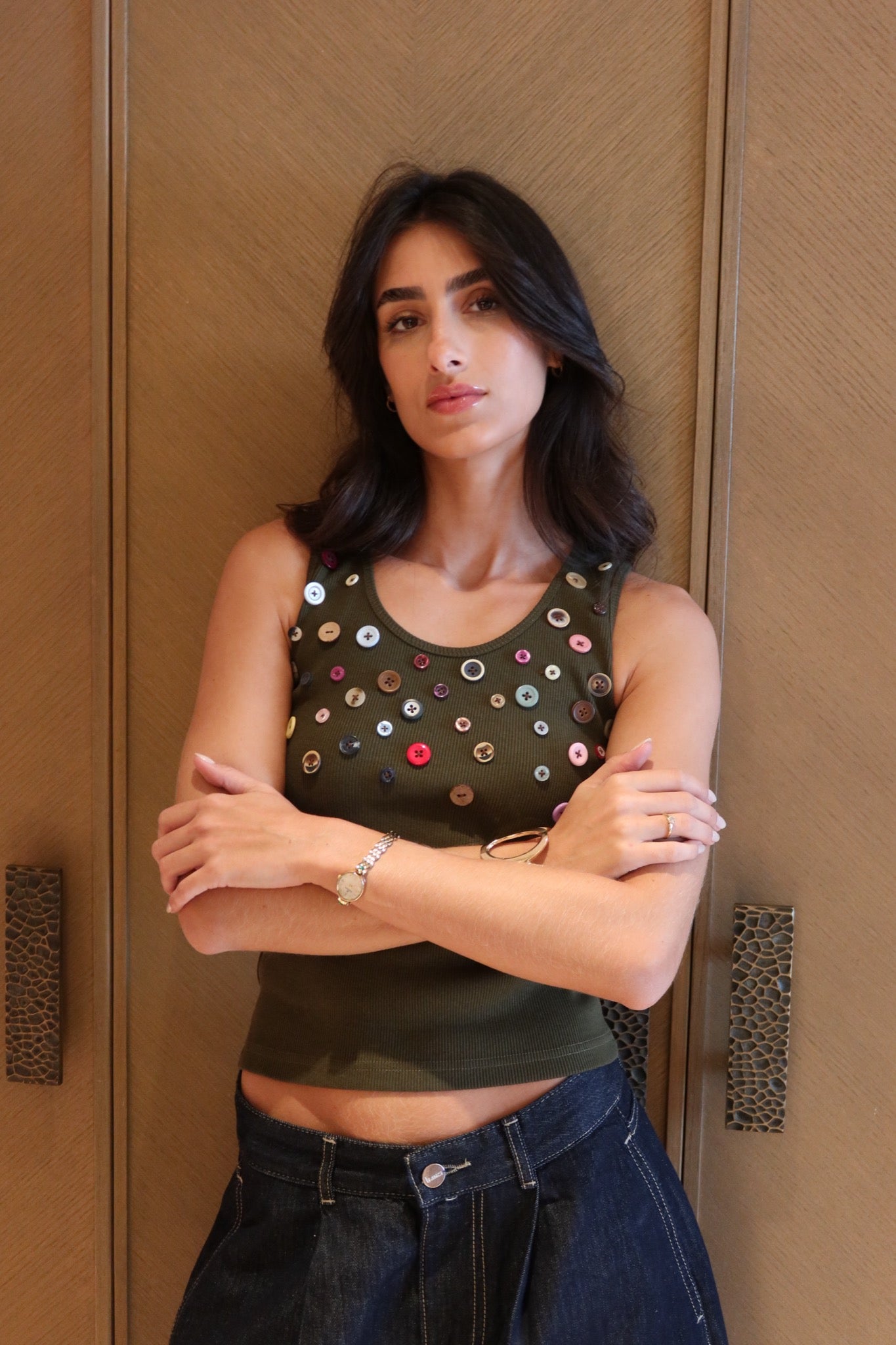 Button Embellished Top