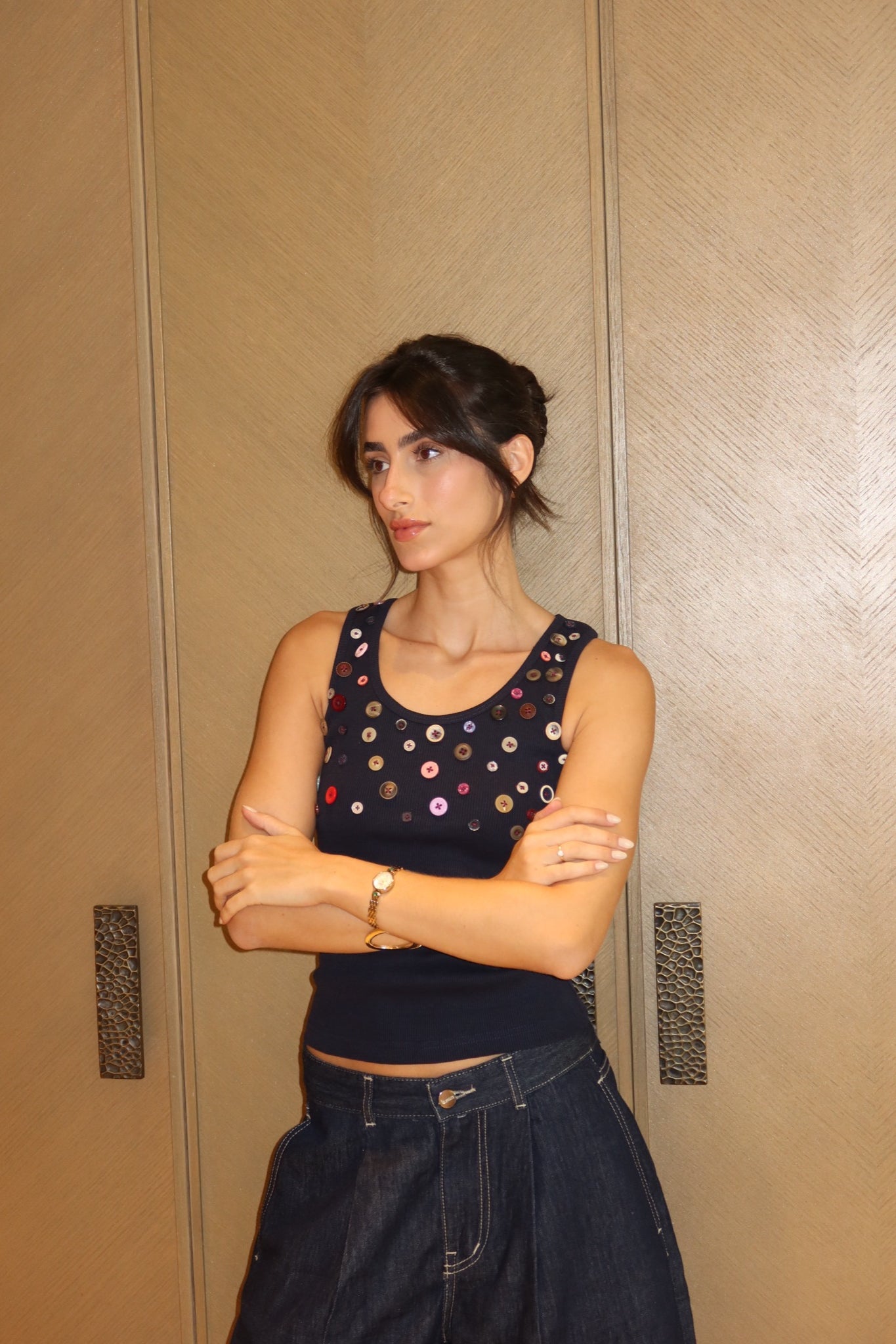 Button Embellished Top