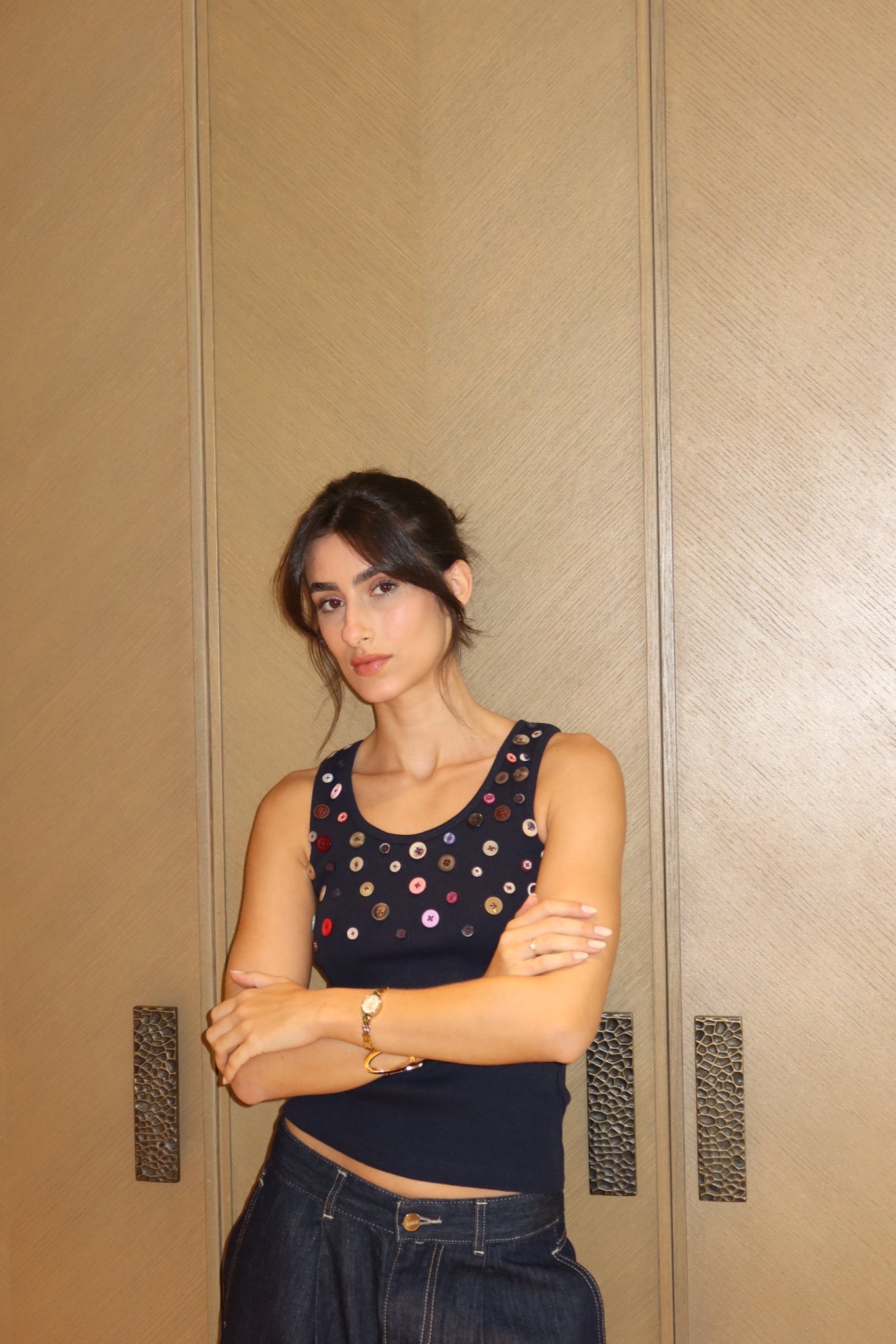Button Embellished Top