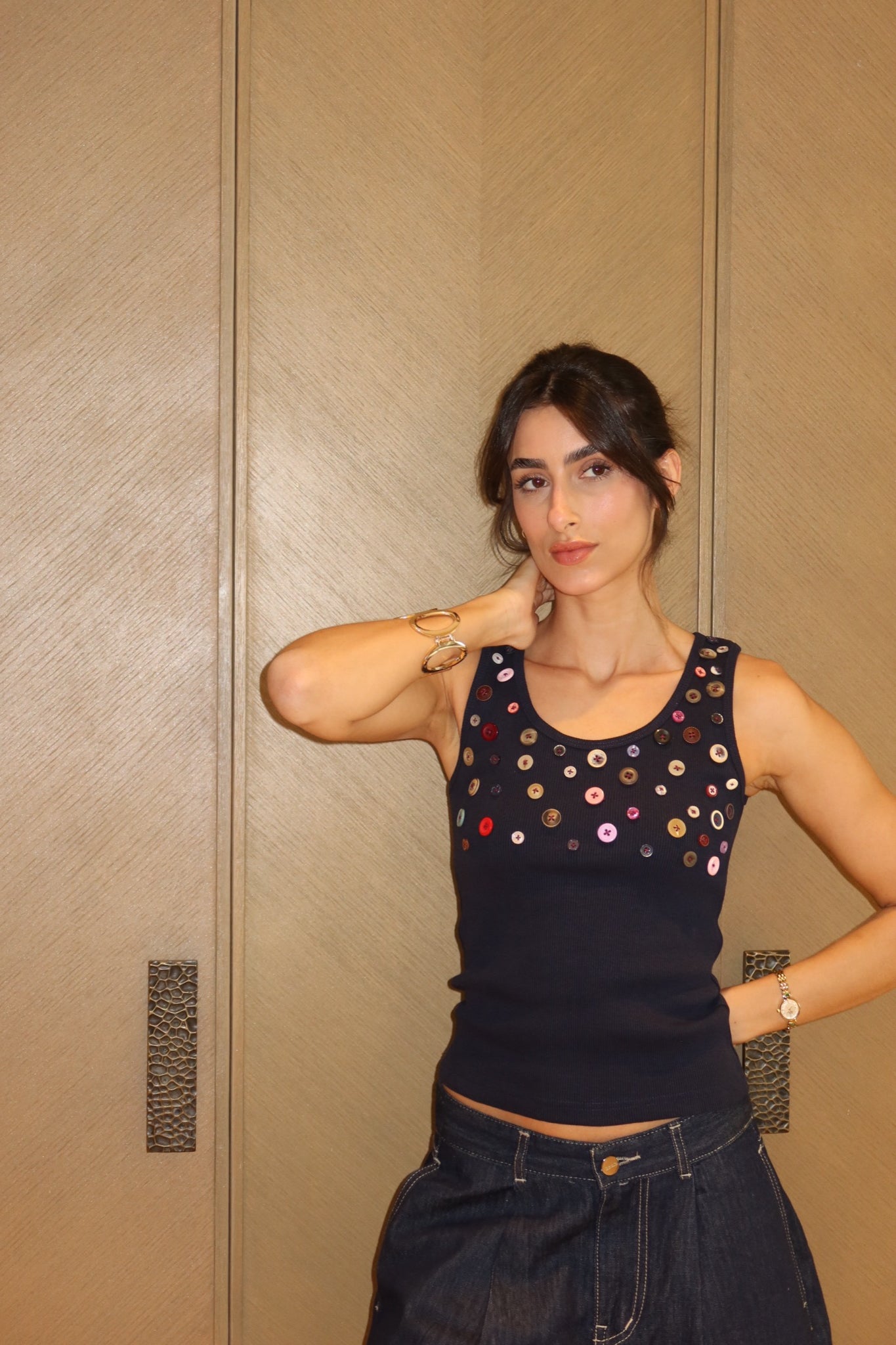 Button Embellished Top