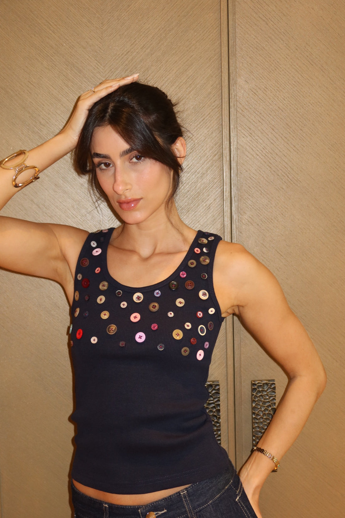 Button Embellished Top