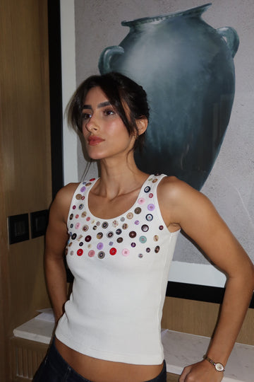 Button Embellished Top