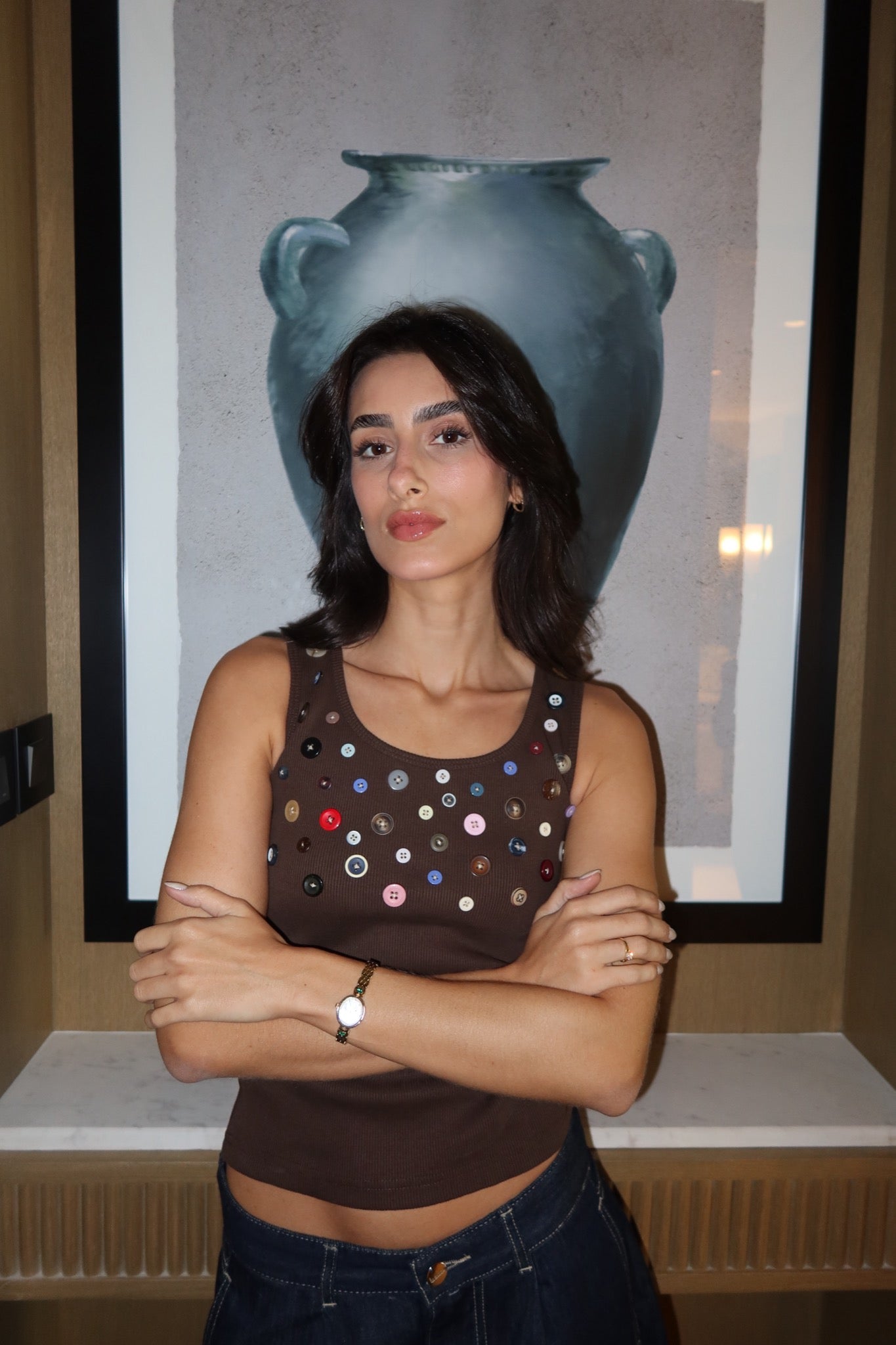 Button Embellished Top