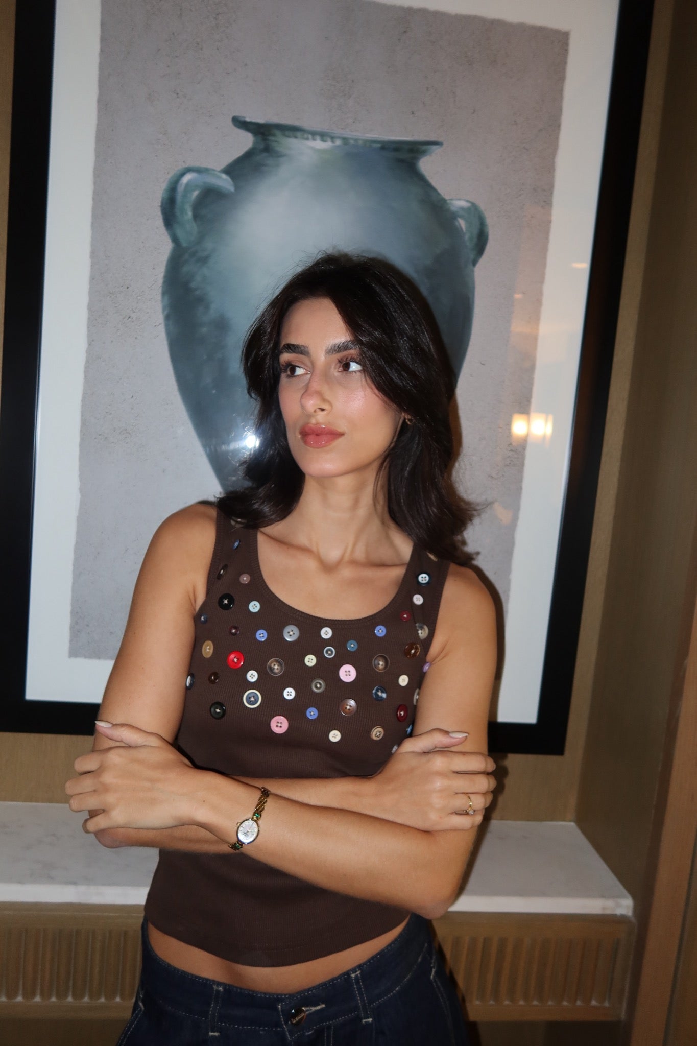 Button Embellished Top