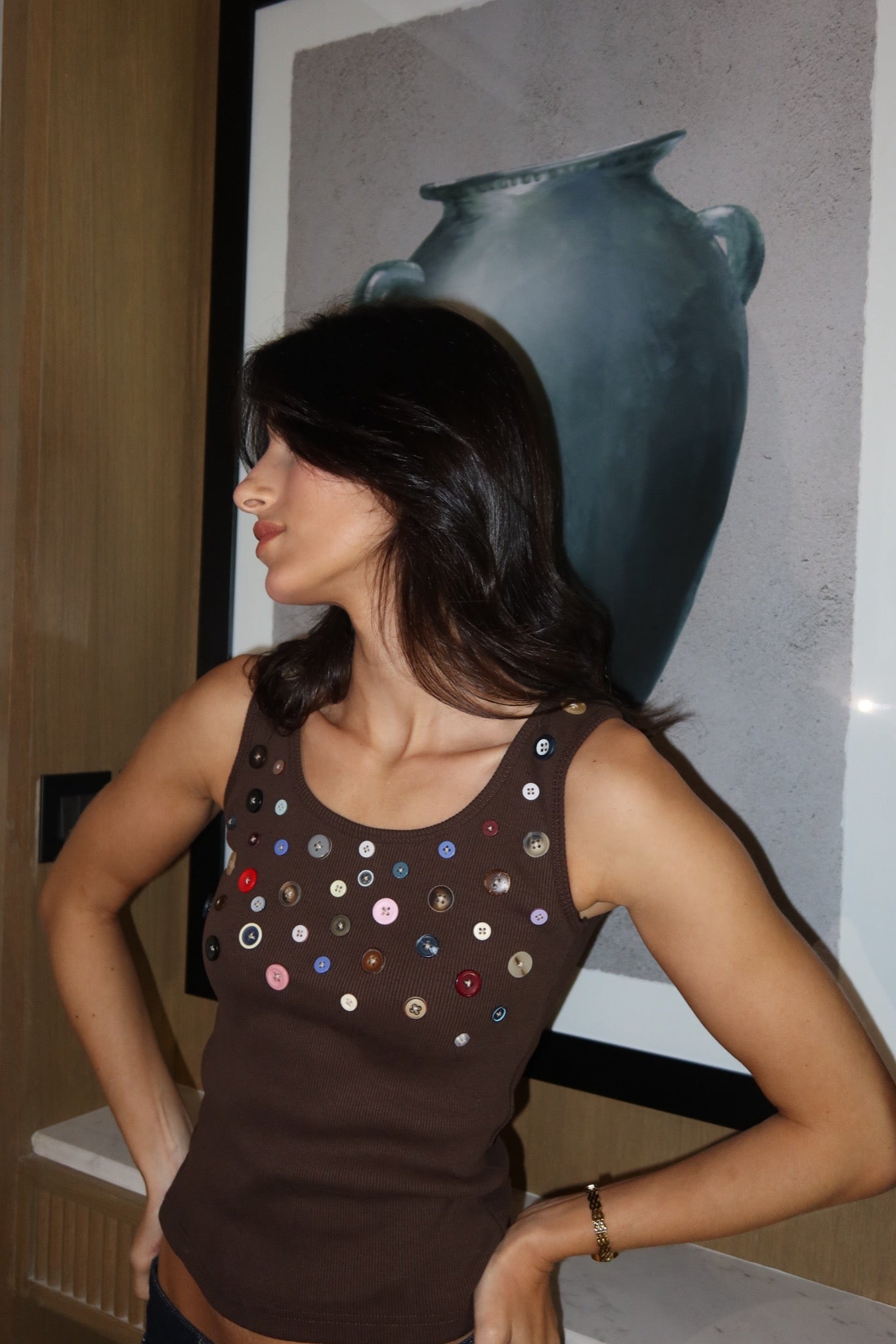 Button Embellished Top