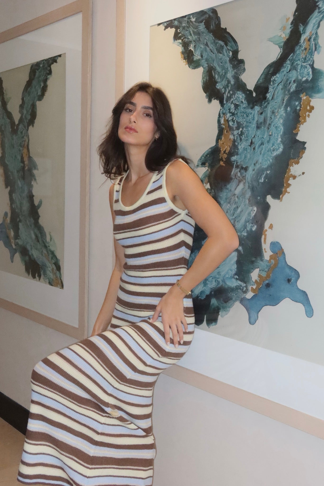 Toffee Stripe Dress