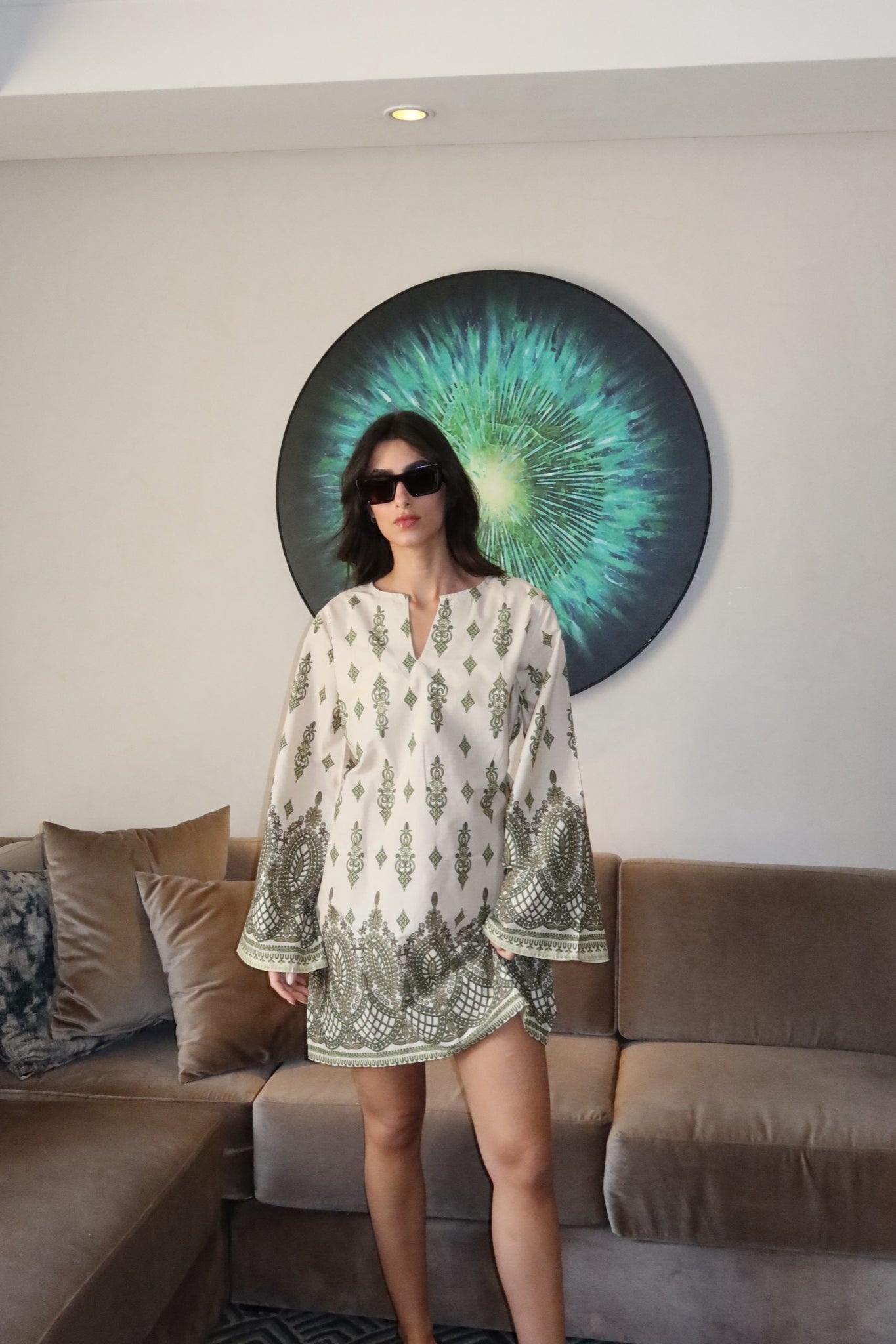 Olive Majesty mini Dress