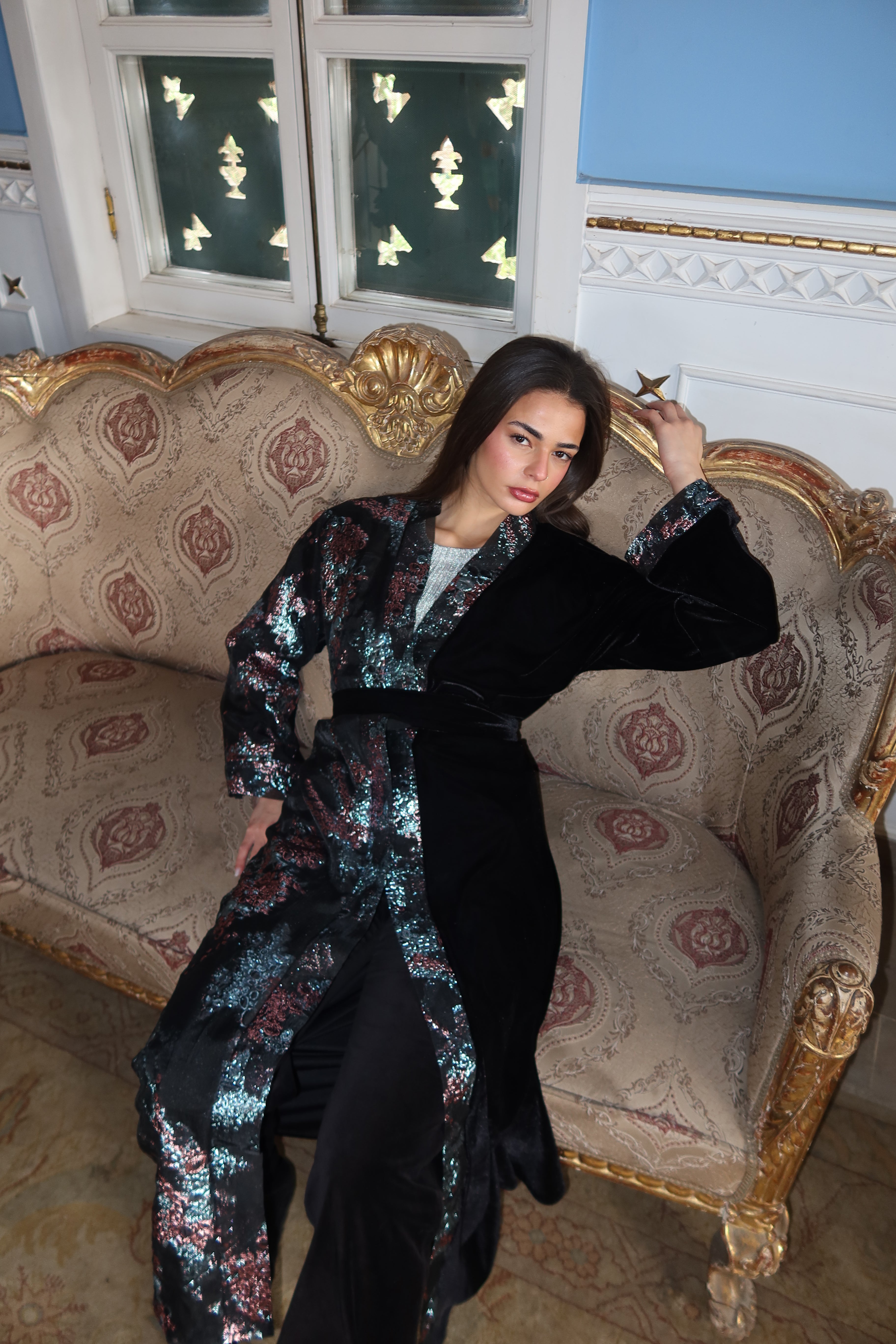 Nocturne Bloom Velvet Kaftan