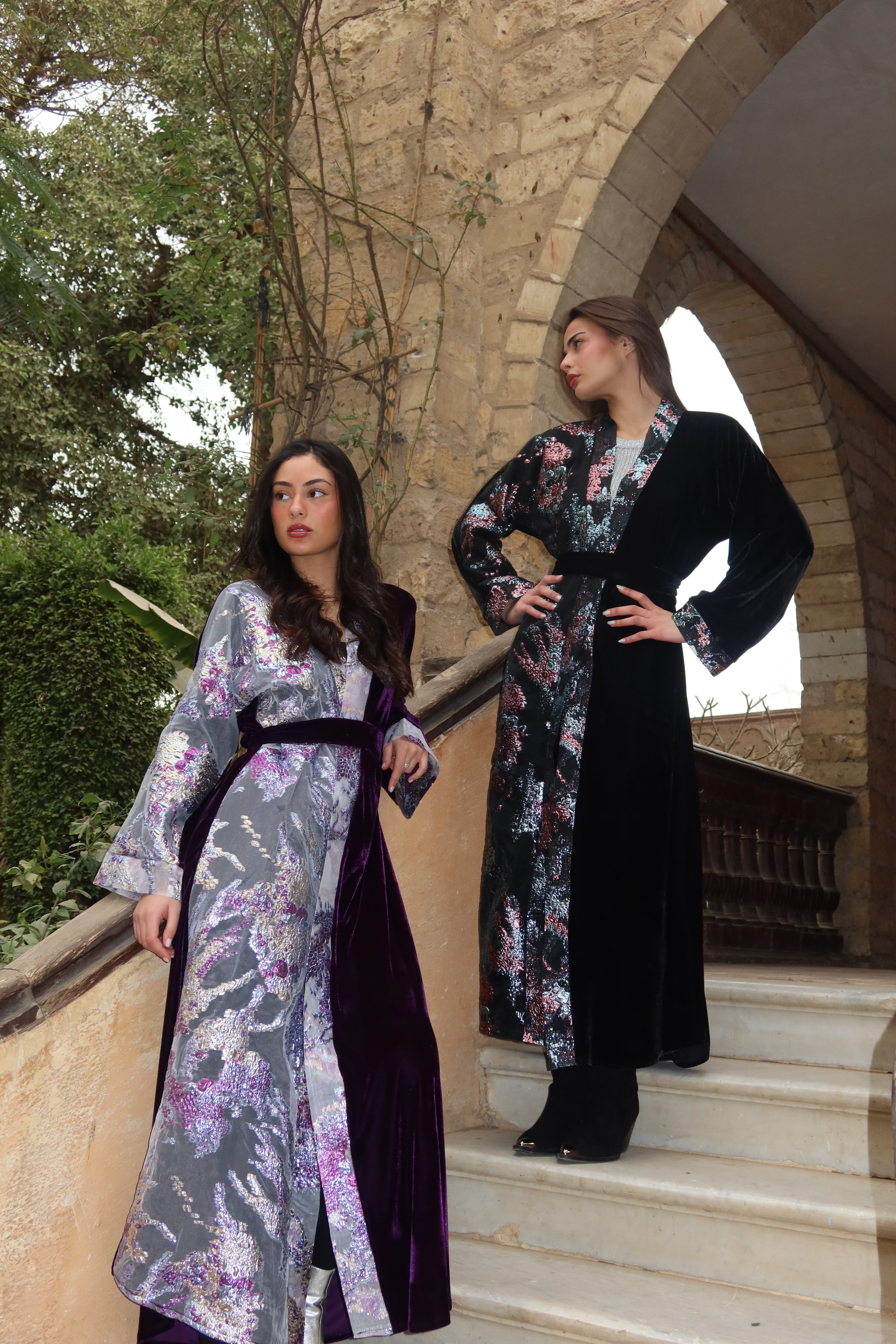 Half-Moon Velvet Kaftan