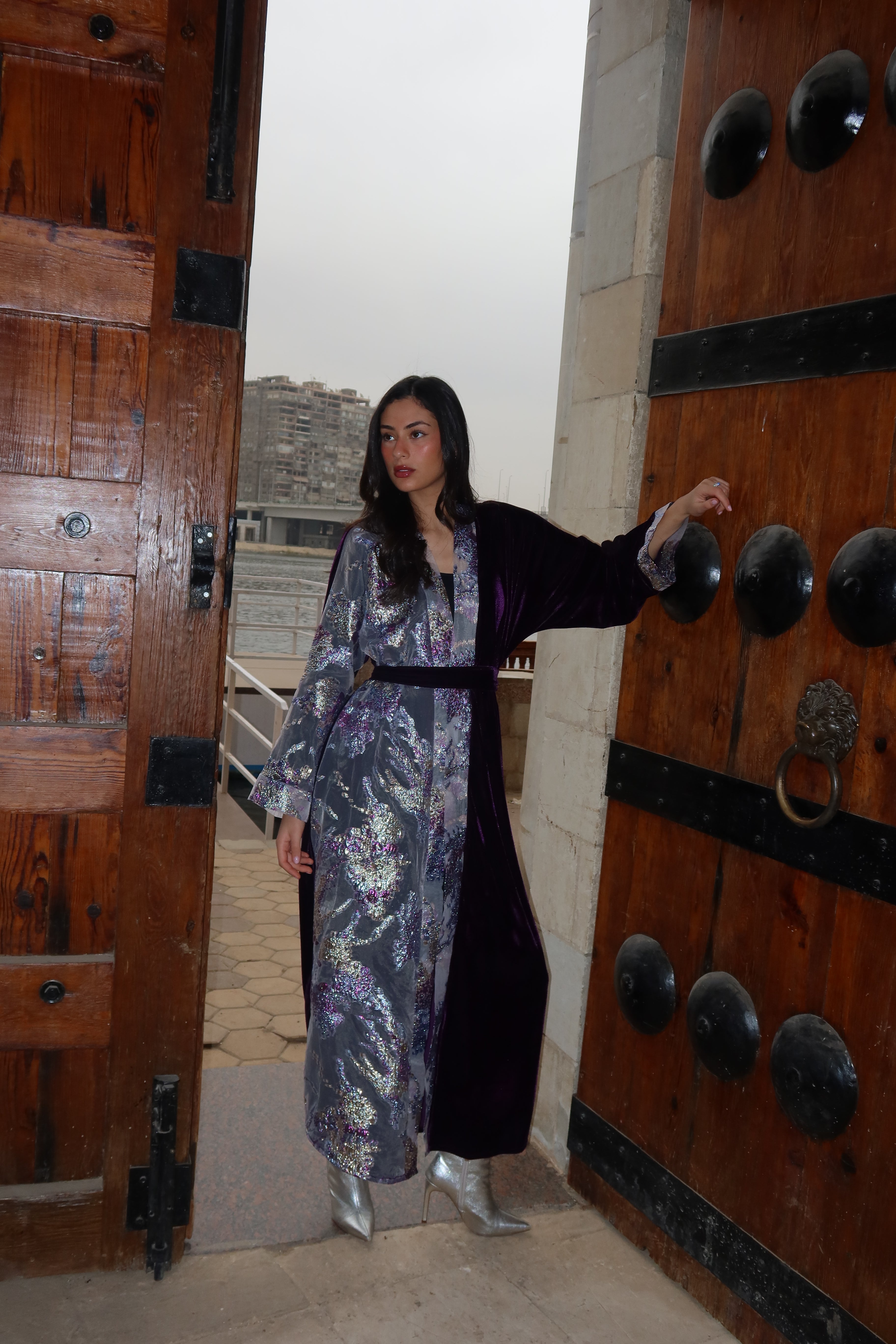 Half-Moon Velvet Kaftan