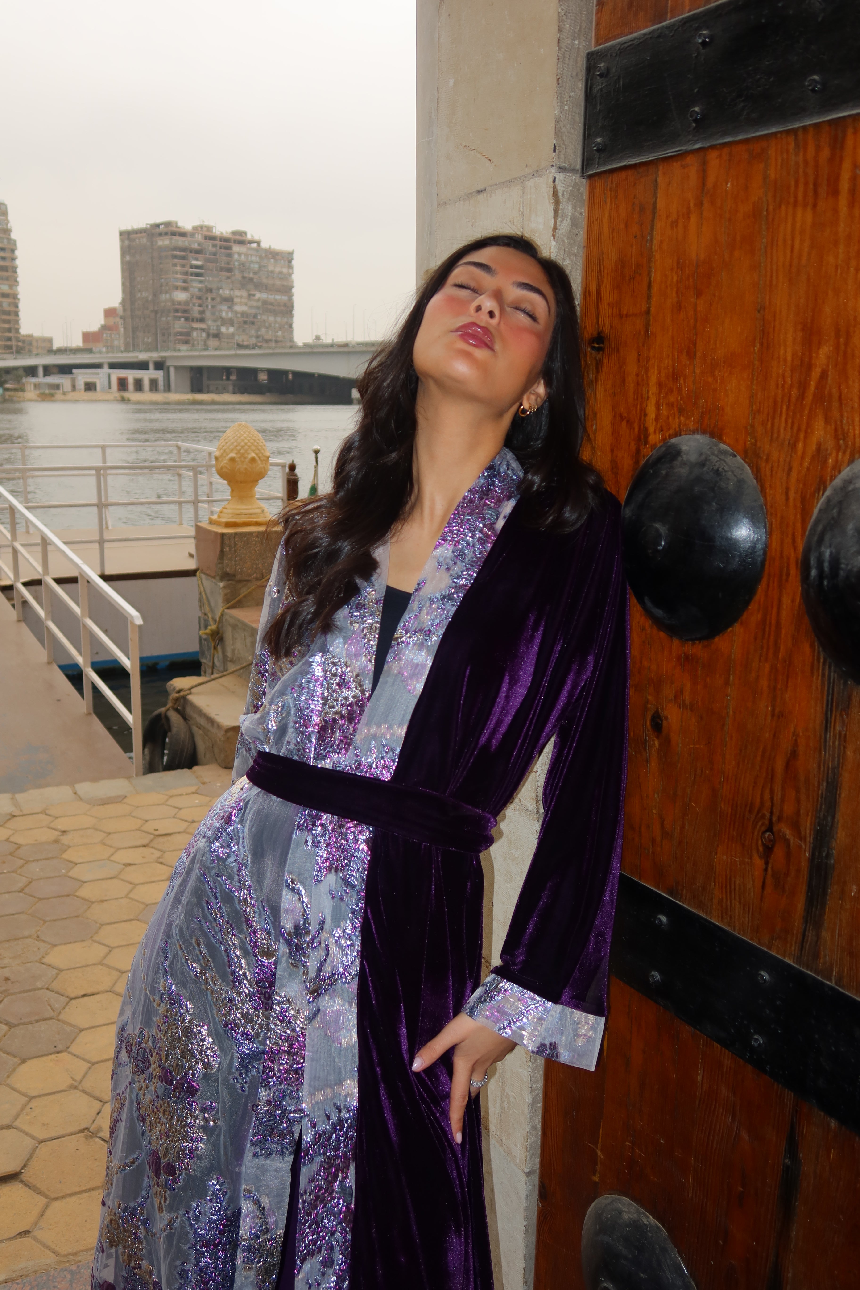 Half-Moon Velvet Kaftan