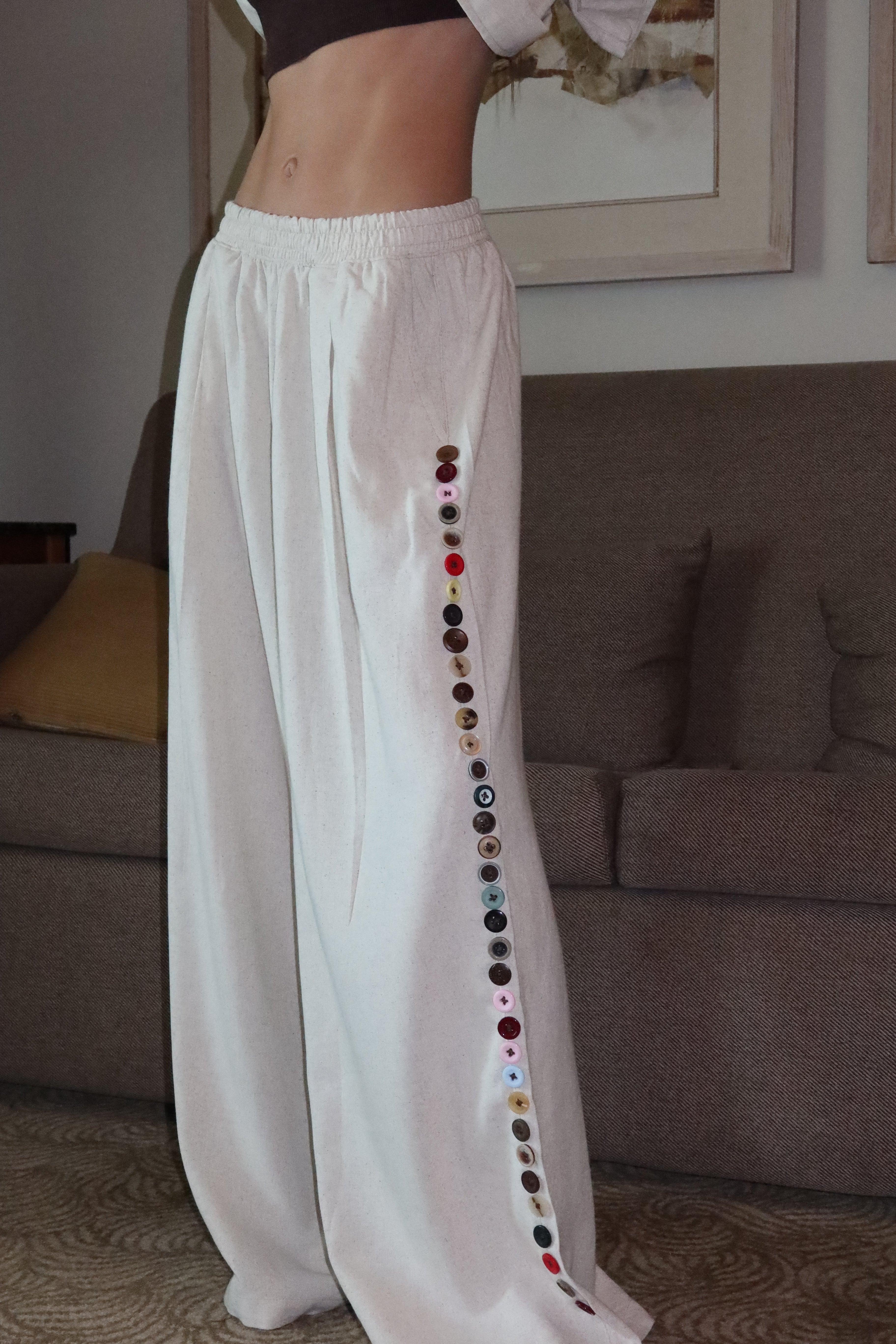 Button Extension In Pants And Vest Set