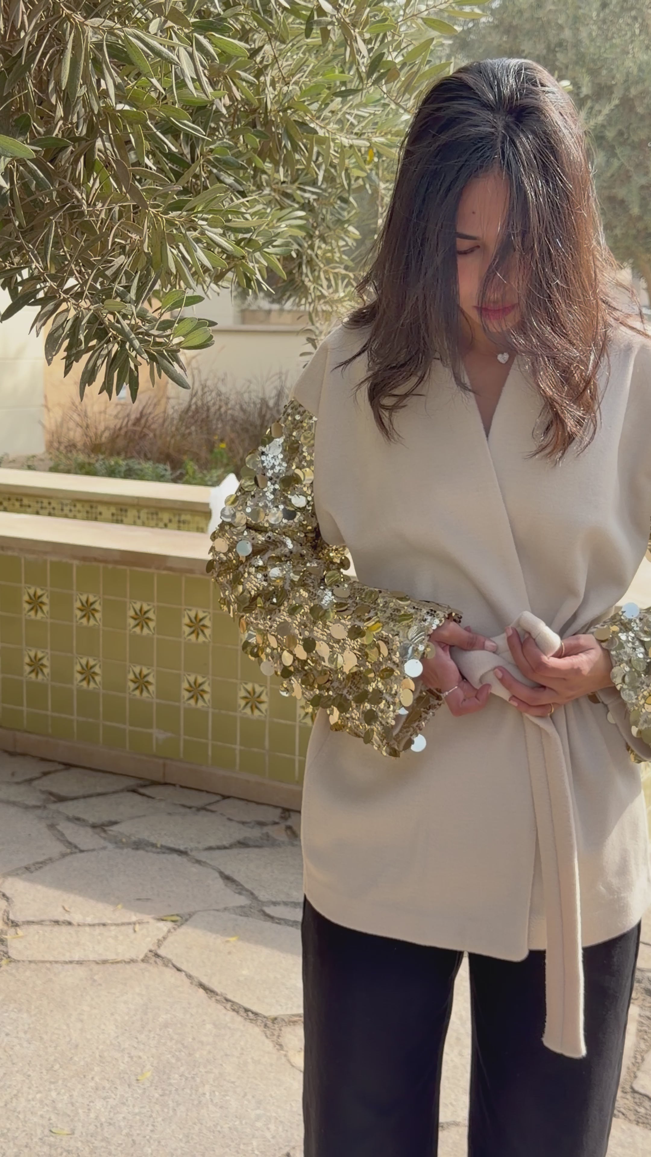 Moonlight Sparkle Cardigan In Gold