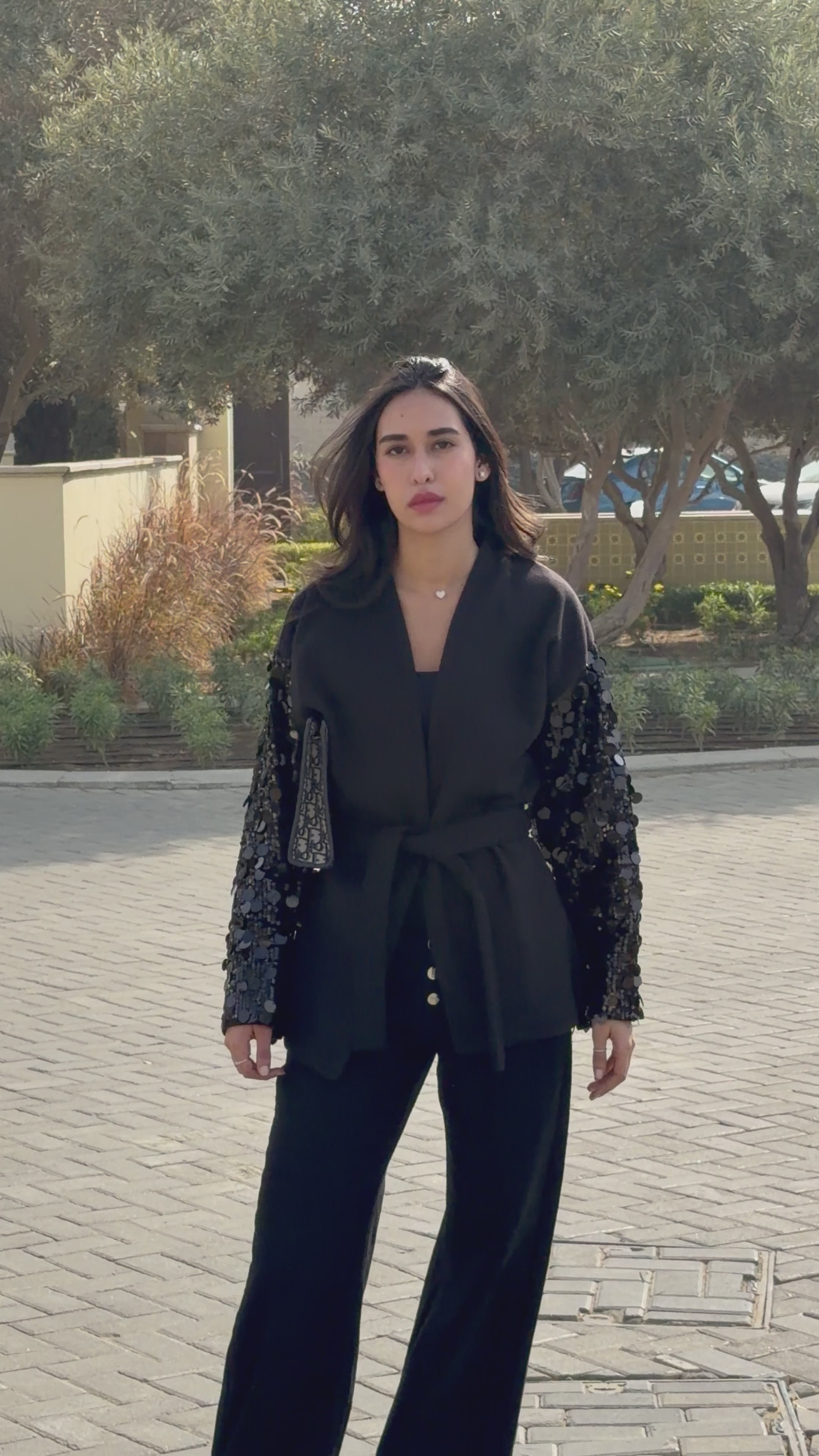 Moonlight Sparkle Cardigan In Black